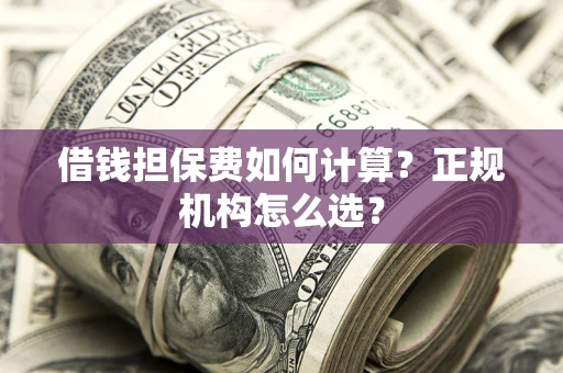 北京借钱担保费如何计算？正规机构怎么选？