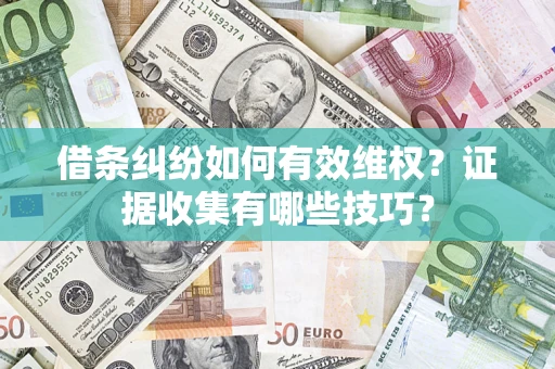 北京借条纠纷如何有效维权？证据收集有哪些技巧？
